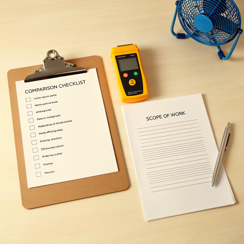Checklist for comparing local water mitigation companies
