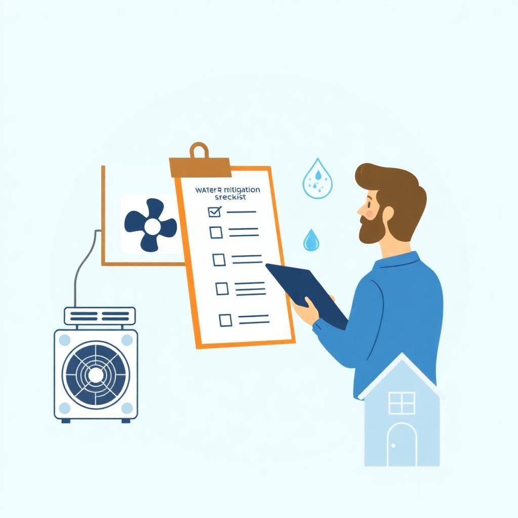 Water mitigation service visit checklist for homeowners